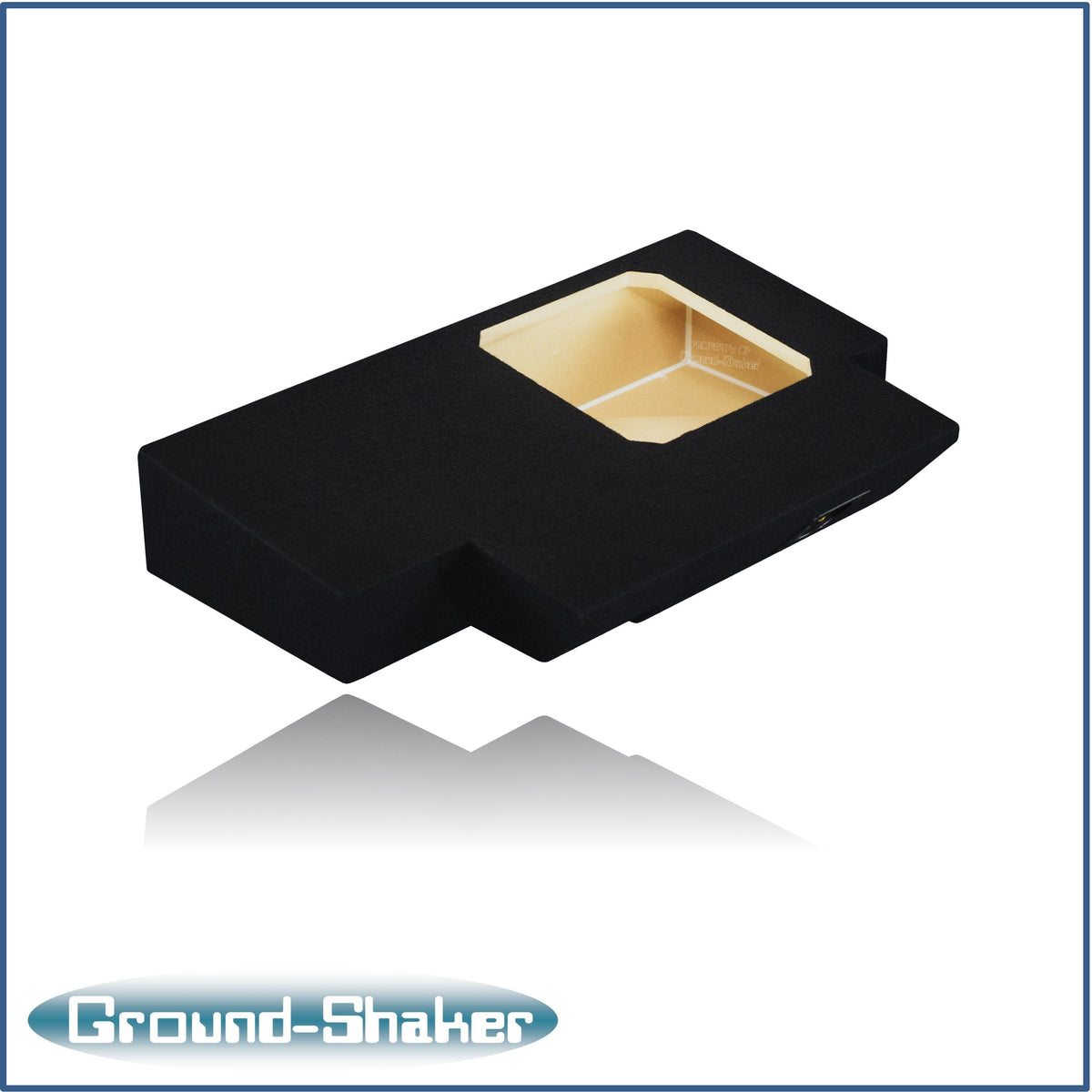 Ground Shaker GS-JPGL7T110B carpeted subwoofer enclosure for the 2019–2026 Jeep Gladiator, alternate angle
