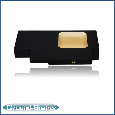 Ground Shaker GS-JPGL7T110B carpeted subwoofer enclosure for the 2019–2026 Jeep Gladiator, alternate angle
