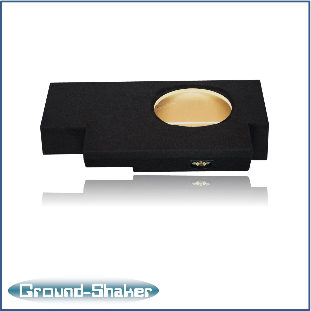 Ground Shaker GS-JPGTW3110B carpeted subwoofer enclosure for the 2019–2026 Jeep Gladiator, alternate angle