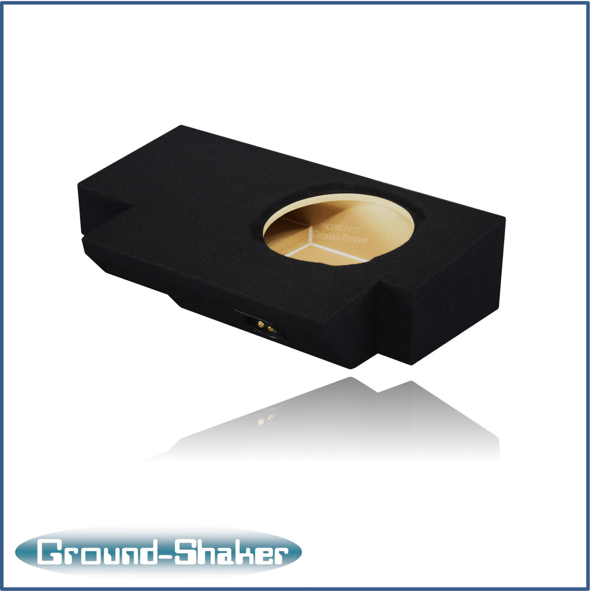 Ground Shaker GS-JPGTW3110B carpeted subwoofer enclosure for the 2019–2026 Jeep Gladiator, alternate angle