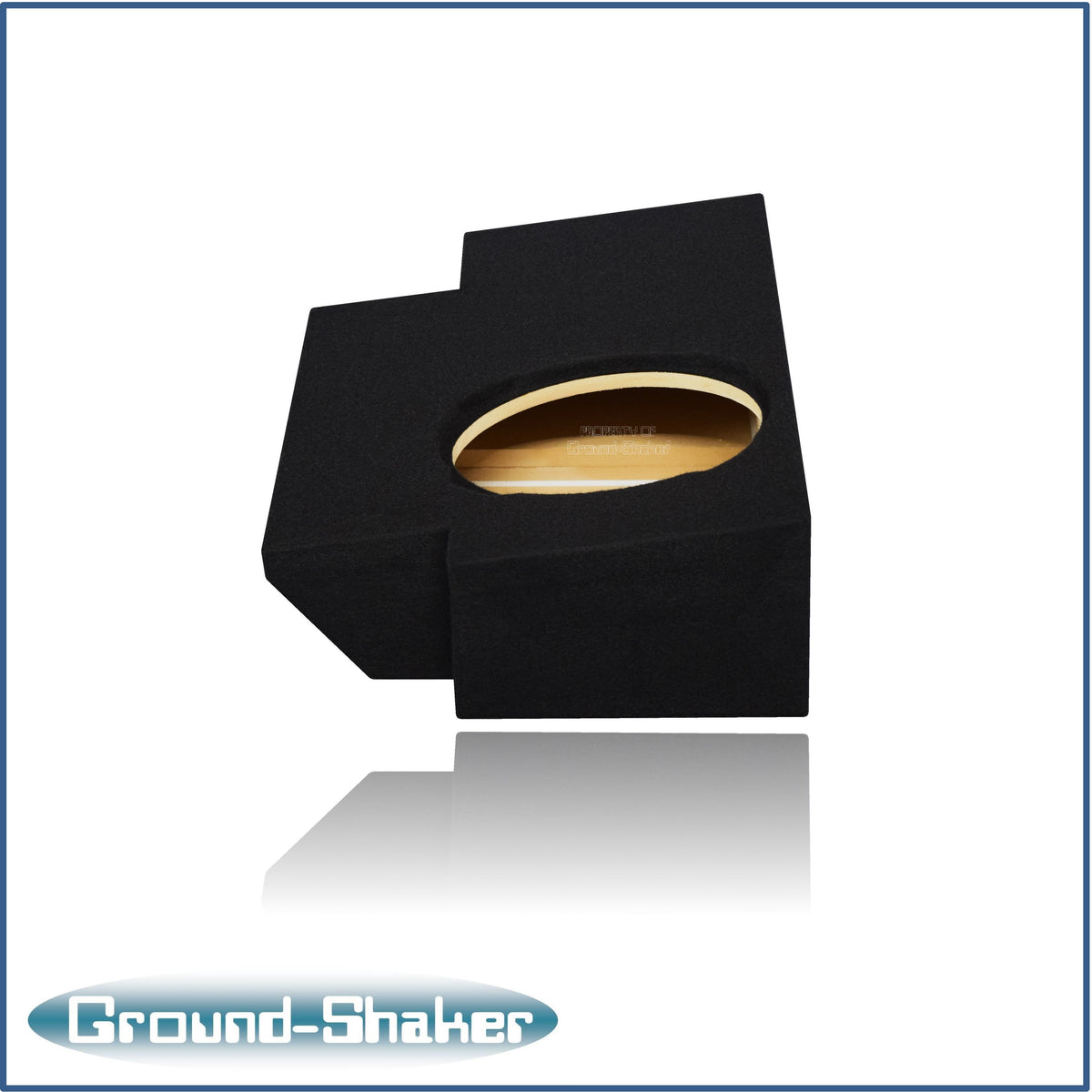 Ground Shaker GS-JPGTW3110B carpeted subwoofer enclosure for the 2019–2026 Jeep Gladiator, alternate angle