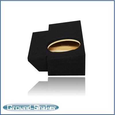 Ground Shaker GS-JPGTW3110B carpeted subwoofer enclosure for the 2019–2026 Jeep Gladiator, alternate angle