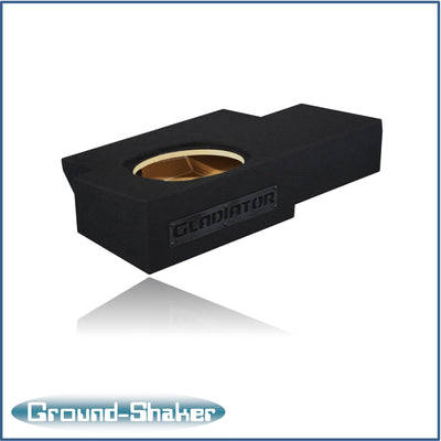 Ground Shaker GS-JPGTW3110B carpeted subwoofer enclosure for the 2019–2026 Jeep Gladiator, alternate angle