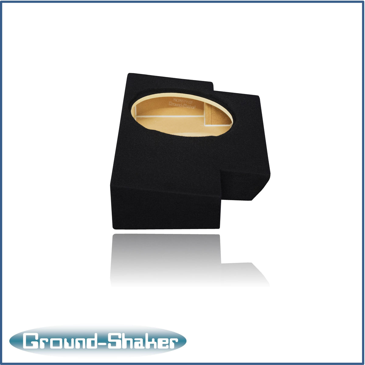Ground Shaker GS-JPGTW3112B carpeted subwoofer enclosure for the 2019–2026 Jeep Gladiator, alternate angle