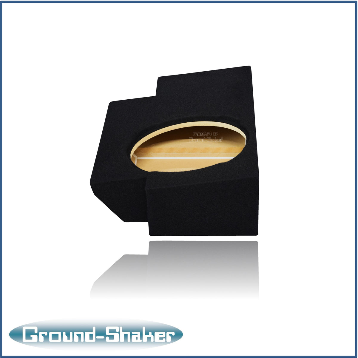 Ground Shaker GS-JPGTW3112B carpeted subwoofer enclosure for the 2019–2026 Jeep Gladiator, alternate angle