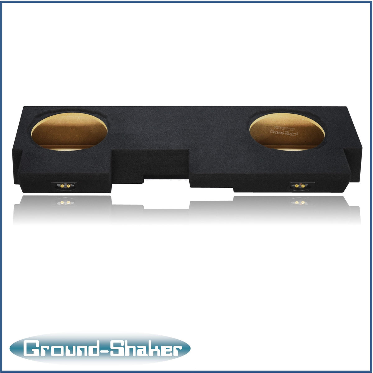Ground Shaker GS-JPGTW3210B carpeted subwoofer enclosure for the 2019–2026 Jeep Gladiator, alternate angle