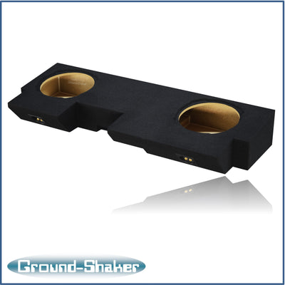 Ground Shaker GS-JPGTW3210B carpeted subwoofer enclosure for the 2019–2026 Jeep Gladiator, alternate angle