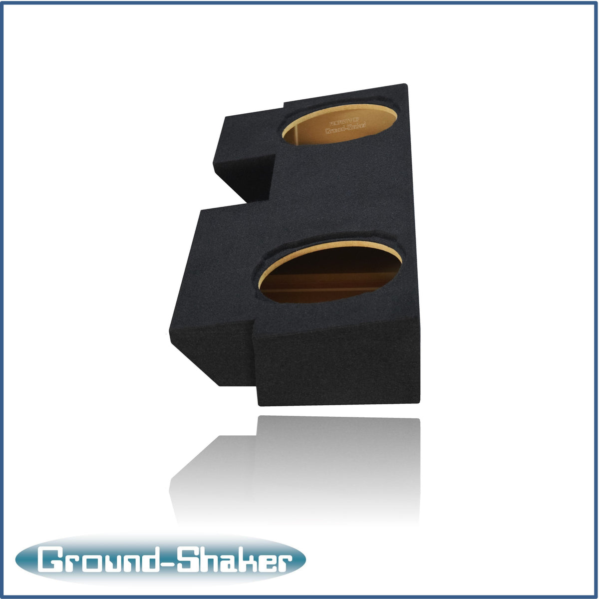 Ground Shaker GS-JPGTW3210B carpeted subwoofer enclosure for the 2019–2026 Jeep Gladiator, alternate angle