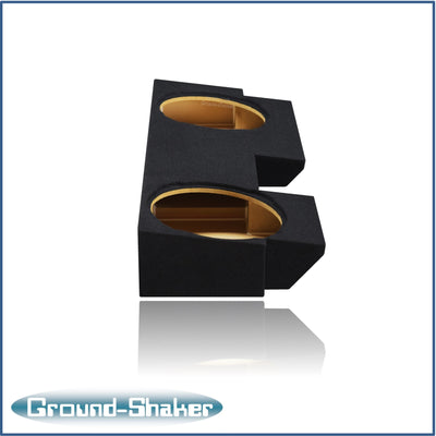 Ground Shaker GS-JPGTW3212B carpeted subwoofer enclosure for the 2019–2026 Jeep Gladiator, alternate angle