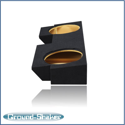 Ground Shaker GS-JPGTW3212B carpeted subwoofer enclosure for the 2019–2026 Jeep Gladiator, alternate angle