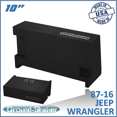 Ground Shaker GS-JPW210B carpeted subwoofer enclosure for the 1987–2016 Jeep Wrangler (2-door)