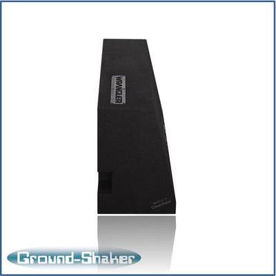 Ground Shaker GS-JPW210B carpeted subwoofer enclosure for the 1987–2016 Jeep Wrangler (2-door), alternate angle