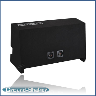 Ground Shaker GS-JPW210B carpeted subwoofer enclosure for the 1987–2016 Jeep Wrangler (2-door), alternate angle