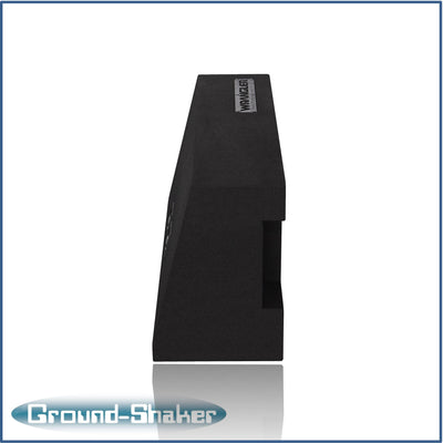 Ground Shaker GS-JPW210B carpeted subwoofer enclosure for the 1987–2016 Jeep Wrangler (2-door), alternate angle