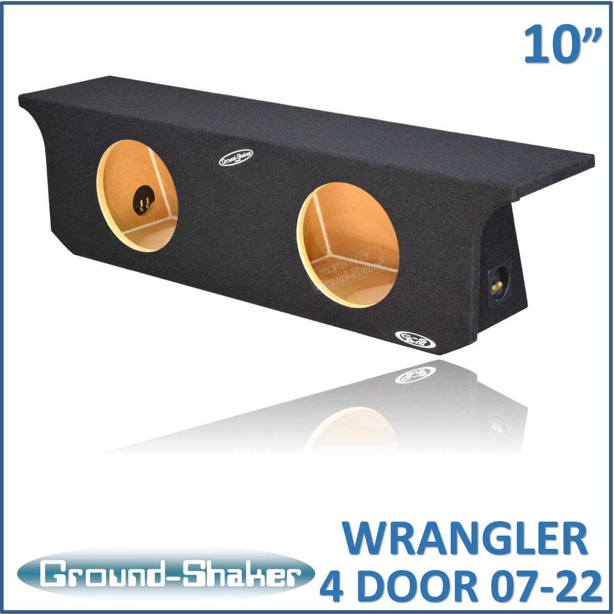 Ground Shaker GS-JPW4D210B carpeted subwoofer enclosure for the 2007–2022 Jeep Wrangler Unlimited (4-door)