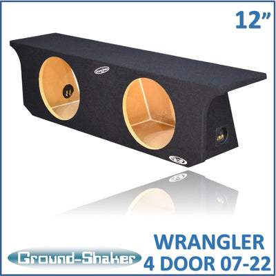 Ground Shaker GS-JPW4D212B carpeted subwoofer enclosure for the 2007–2022 Jeep Wrangler Unlimited (4-door)