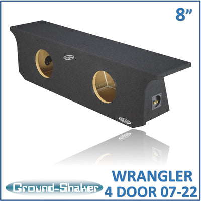 Ground Shaker GS-JPW4D28B carpeted subwoofer enclosure for the 2007–2022 Jeep Wrangler Unlimited (4-door)