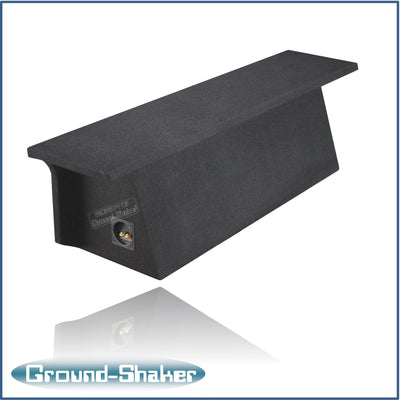 Ground Shaker GS-JPW4D28B carpeted subwoofer enclosure for the 2007–2022 Jeep Wrangler Unlimited (4-door), alternate angle