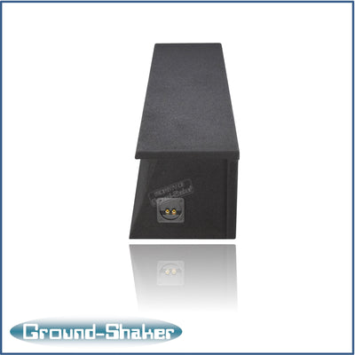 Ground Shaker GS-JPW4D28B carpeted subwoofer enclosure for the 2007–2022 Jeep Wrangler Unlimited (4-door), alternate angle