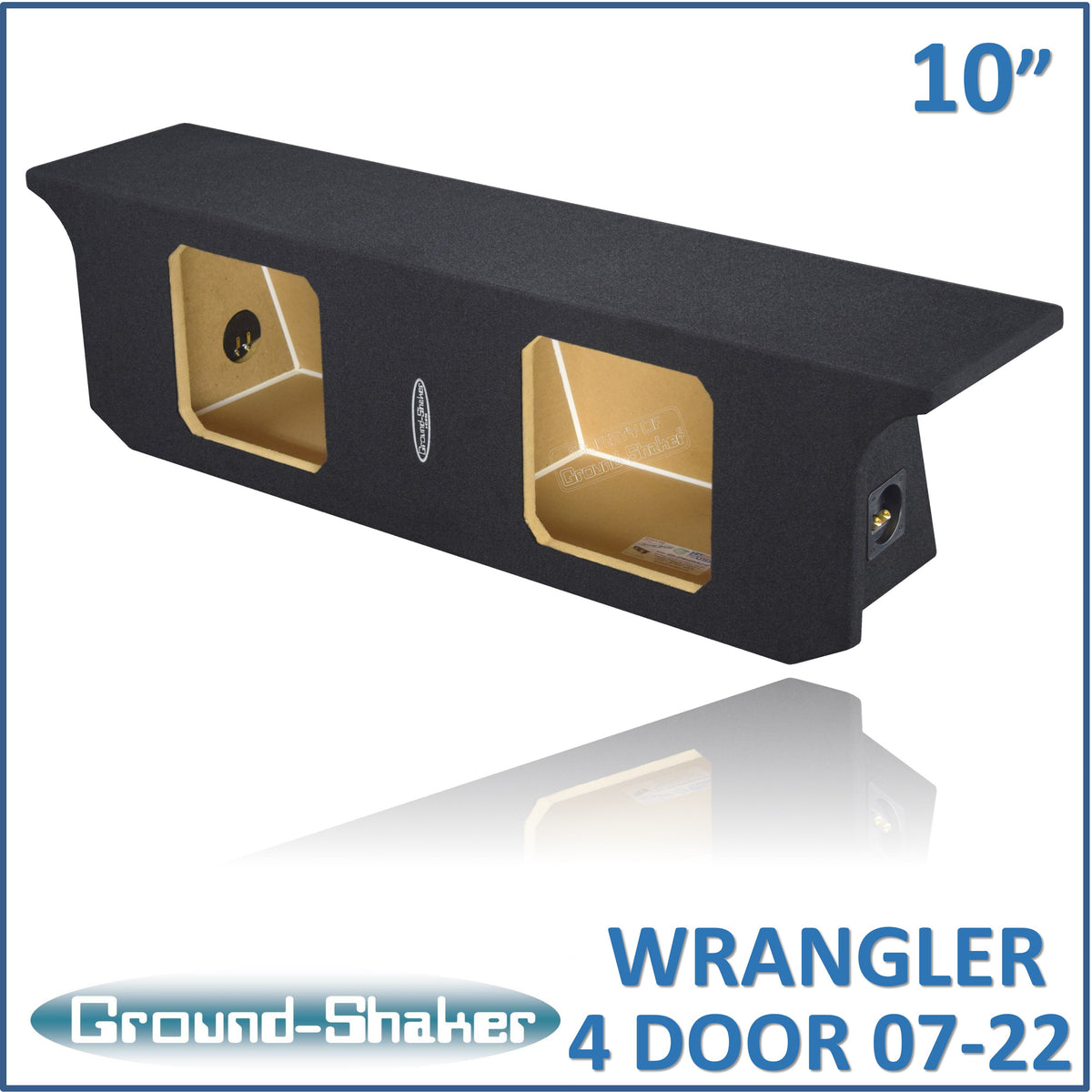 Ground Shaker GS-JPW4DKK210B carpeted subwoofer enclosure for the 2007–2022 Jeep Wrangler Unlimited (4-door)
