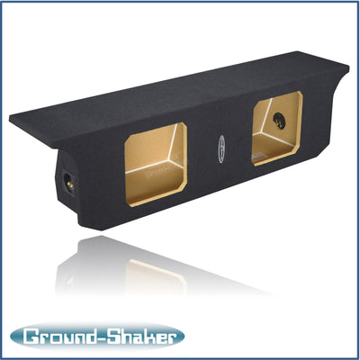 Ground Shaker GS-JPW4DKK210B carpeted subwoofer enclosure for the 2007–2022 Jeep Wrangler Unlimited (4-door), alternate angle