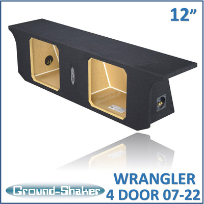 Ground Shaker GS-JPW4DKK212B carpeted subwoofer enclosure for the 2007–2022 Jeep Wrangler Unlimited (4-door)