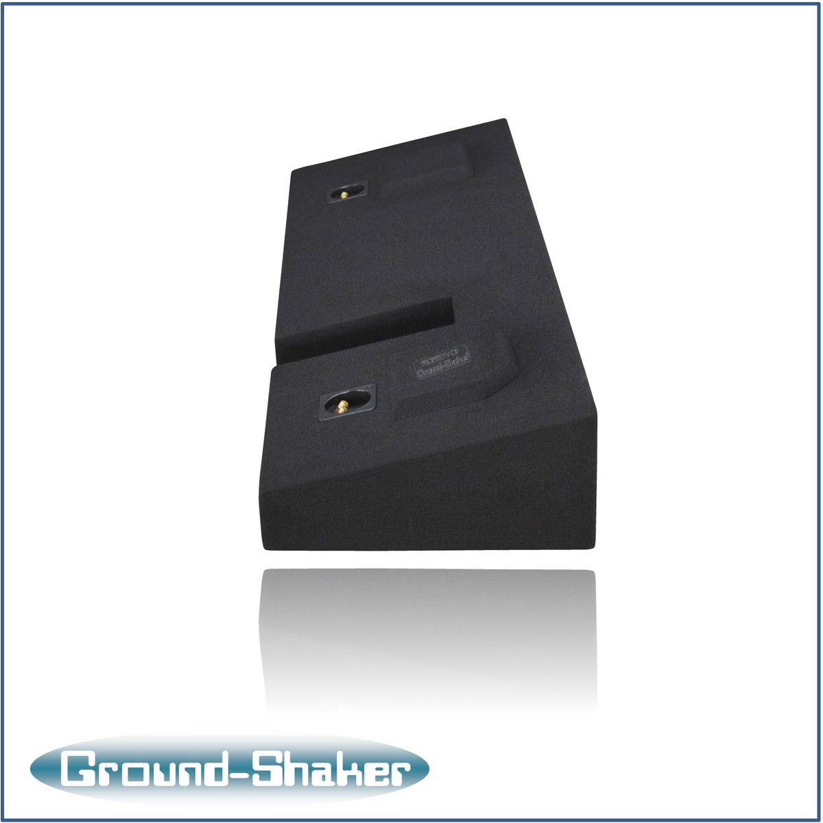 Ground Shaker GS-KF150212B dual 12 inch sealed enclosure installed under rear seat of Ford F-150 Ext-Cab