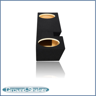 Ground Shaker dual 10 inch sealed sub box for 02-16 Ford F-250 Ext Cab, angle view