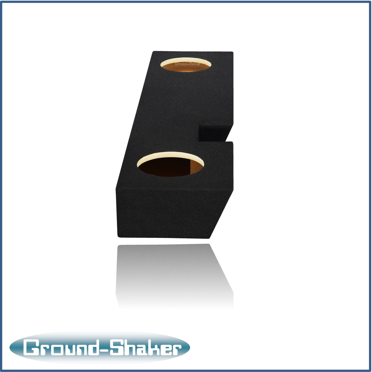Ground Shaker dual 8 inch sealed sub box for 02-16 Ford F-250 Ext Cab, angle view