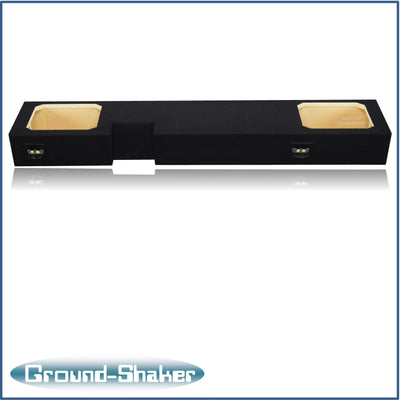 Ground Shaker dual 10 inch square-cutout sealed sub box for 02-16 Ford F-250 Ext Cab, top view