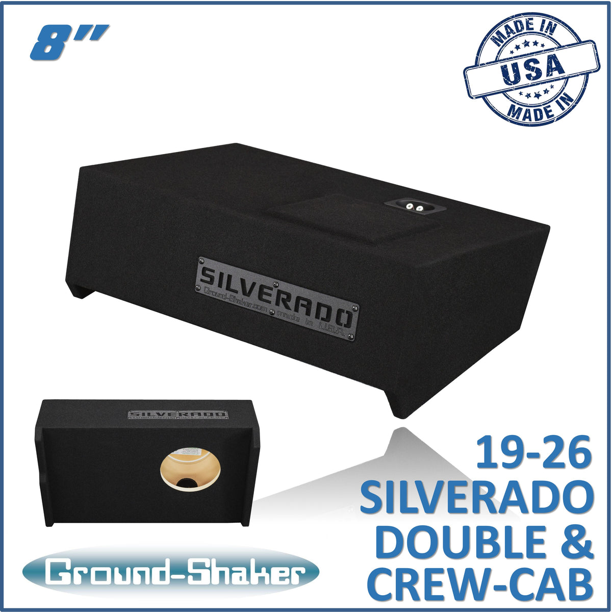 GS-LCHV18B subwoofer enclosure for Fits 19–26 Chevy Silverado Crew Cab