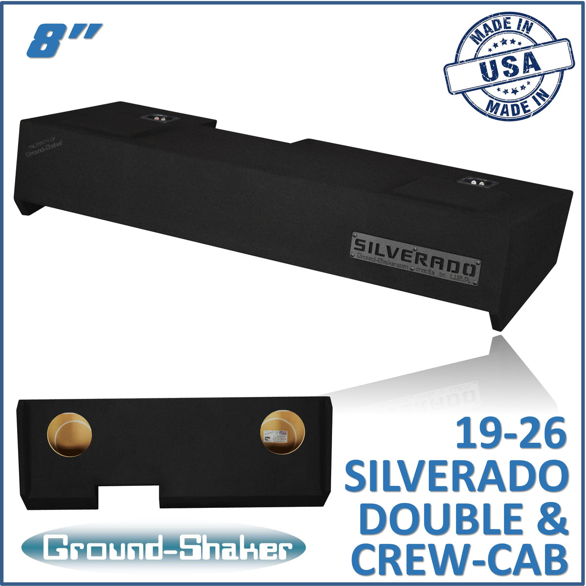 GS-LCHV28B subwoofer enclosure for Fits 19–26 Chevy Silverado Crew Cab