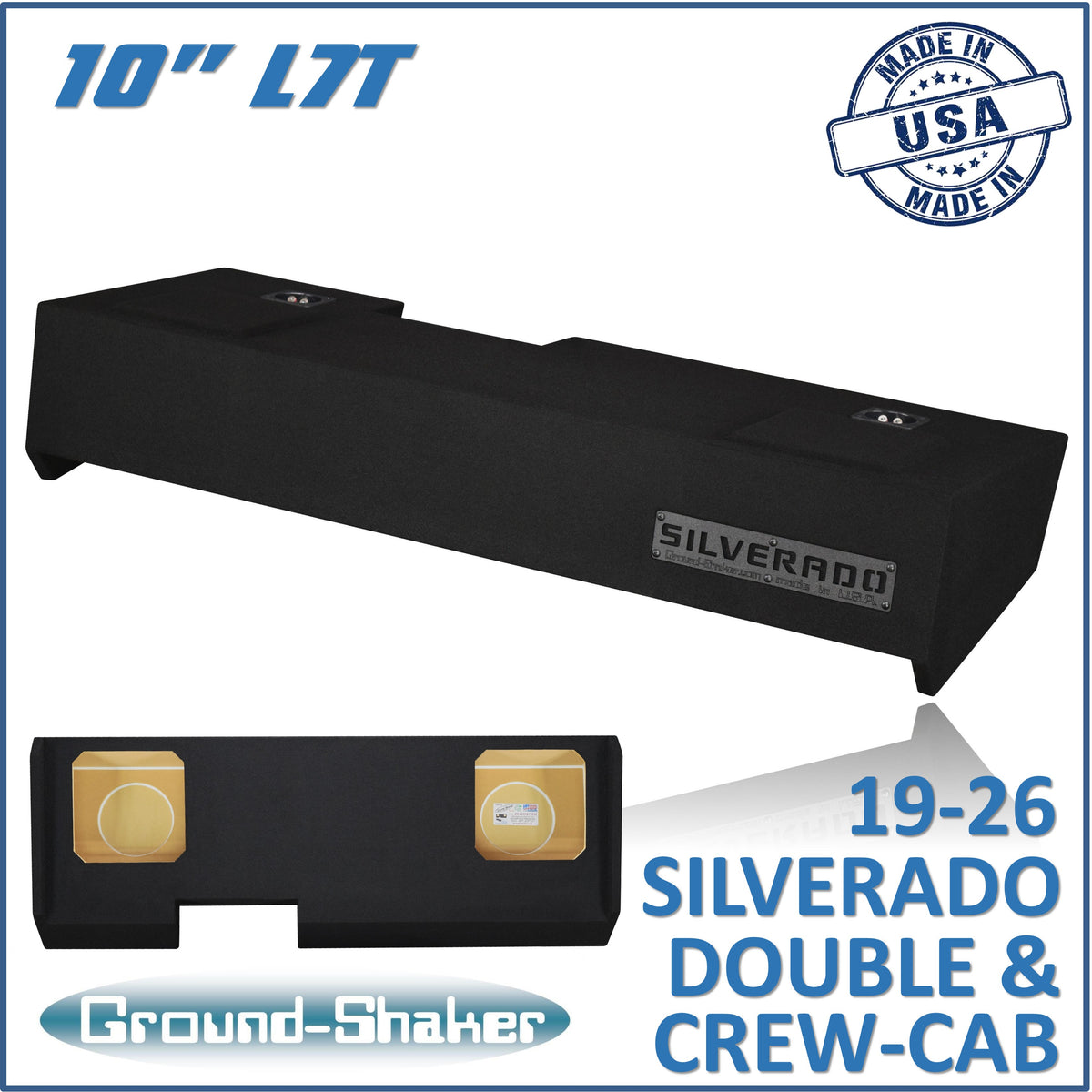 GS-LCHVL7T210B subwoofer enclosure for Fits 19–26 Chevy Silverado Crew Cab