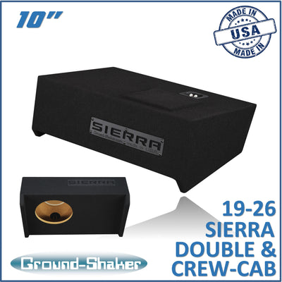 Ground Shaker GS-LGM110B subwoofer enclosure for Fits 19–26 GMC Sierra Crew Cab