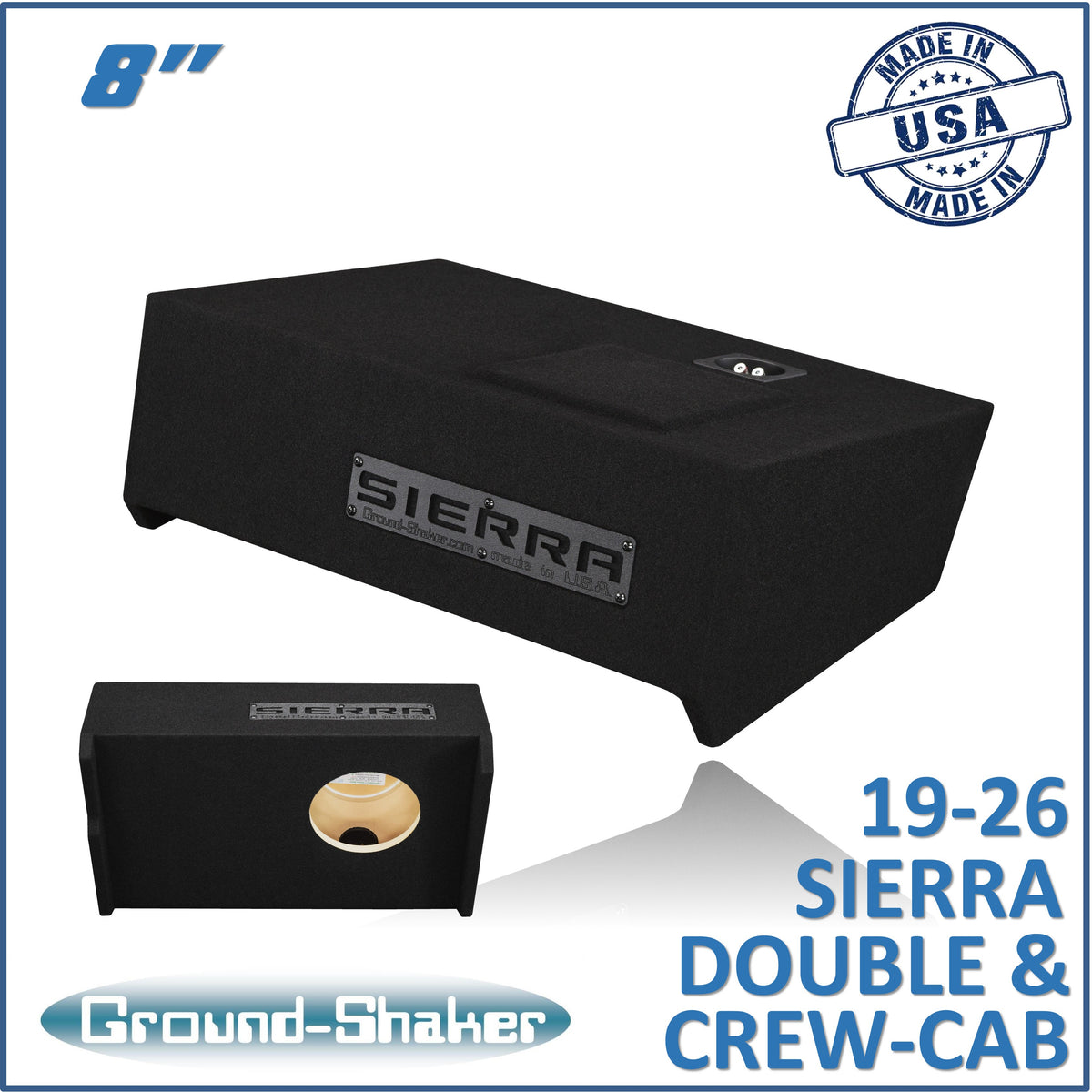 Ground Shaker GS-LGM18B subwoofer enclosure for Fits 19–26 GMC Sierra Crew Cab