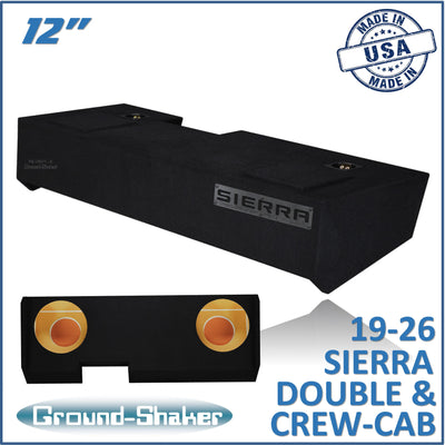Ground Shaker GS-LGM212B subwoofer enclosure for Fits 19–26 GMC Sierra Crew Cab