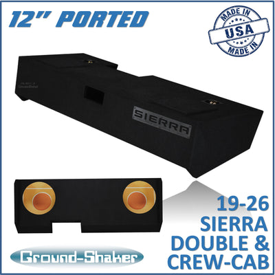 Ground Shaker GS-LGMP212B subwoofer enclosure for Fits 19–26 GMC Sierra Crew Cab