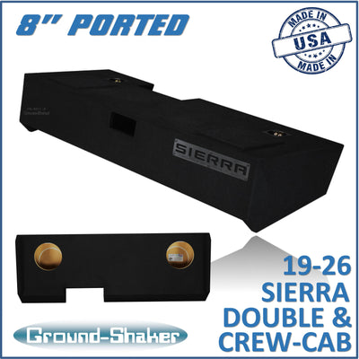 Ground Shaker GS-LGMP28B subwoofer enclosure for Fits 19–26 GMC Sierra Crew Cab