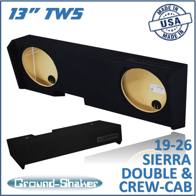 Ground Shaker GS-LGMTW5213B subwoofer enclosure for Fits 19–26 GMC Sierra Crew Cab