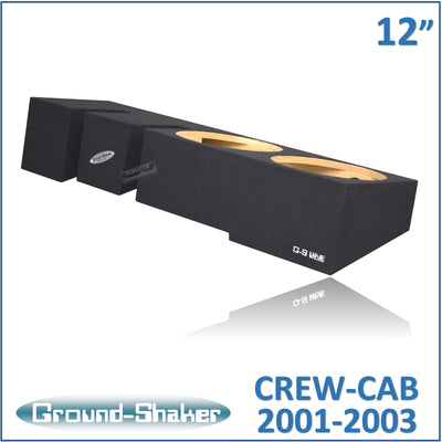 Ground Shaker GS-MF150212B dual 12 inch sealed sub box for 01-23 Ford F-150 Crew Cab, front view