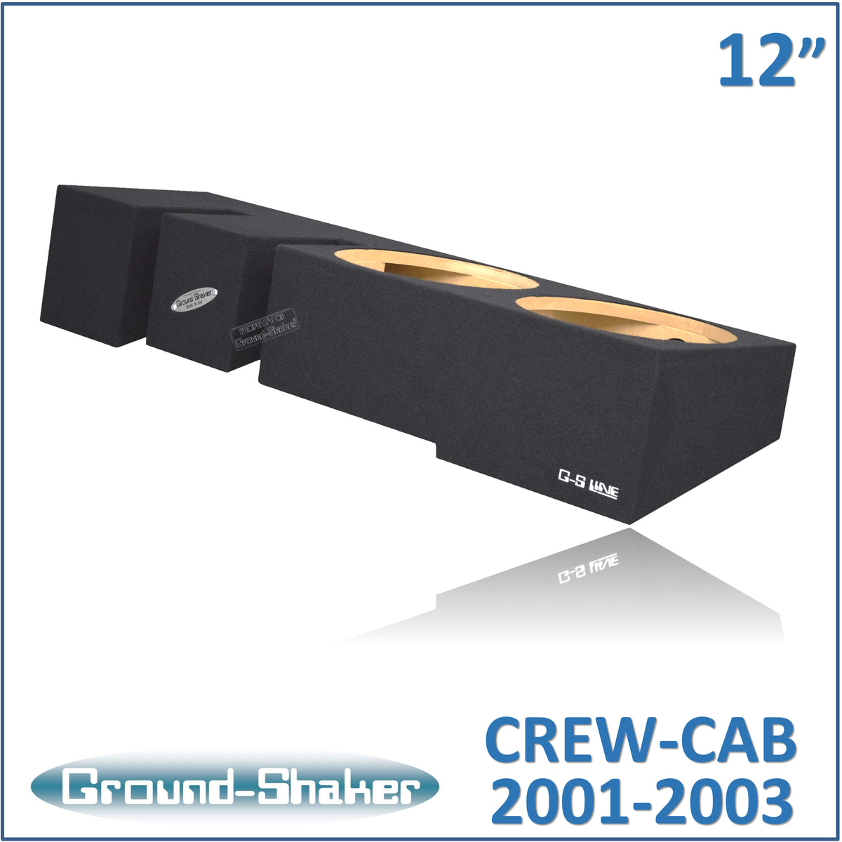 Ground Shaker GS-MF150212B dual 12 inch sealed sub box for 01-23 Ford F-150 Crew Cab, front view