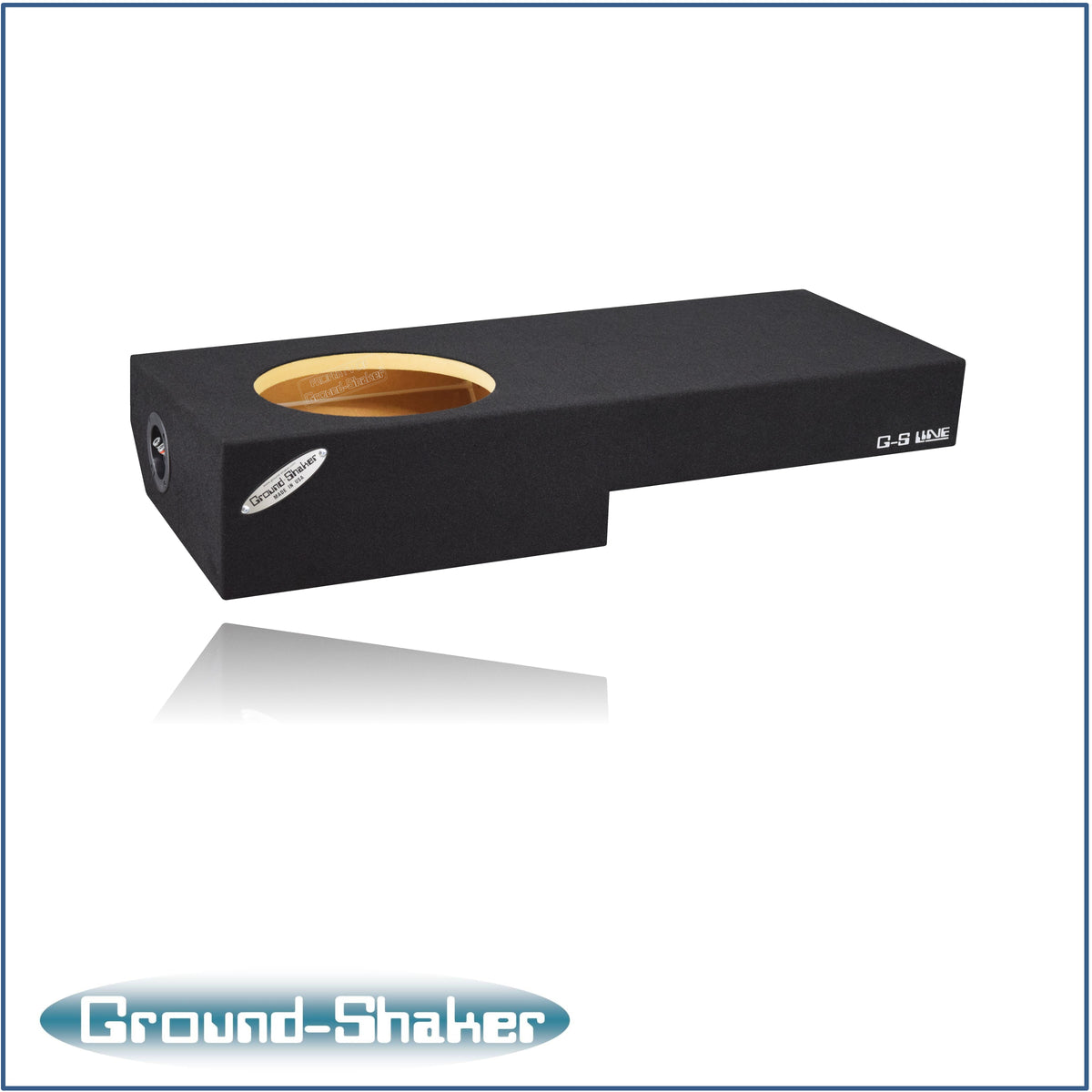 Ground Shaker GS-NF150110B 10 inch sealed enclosure installed under rear seat of Ford F-150 Ext-Cab