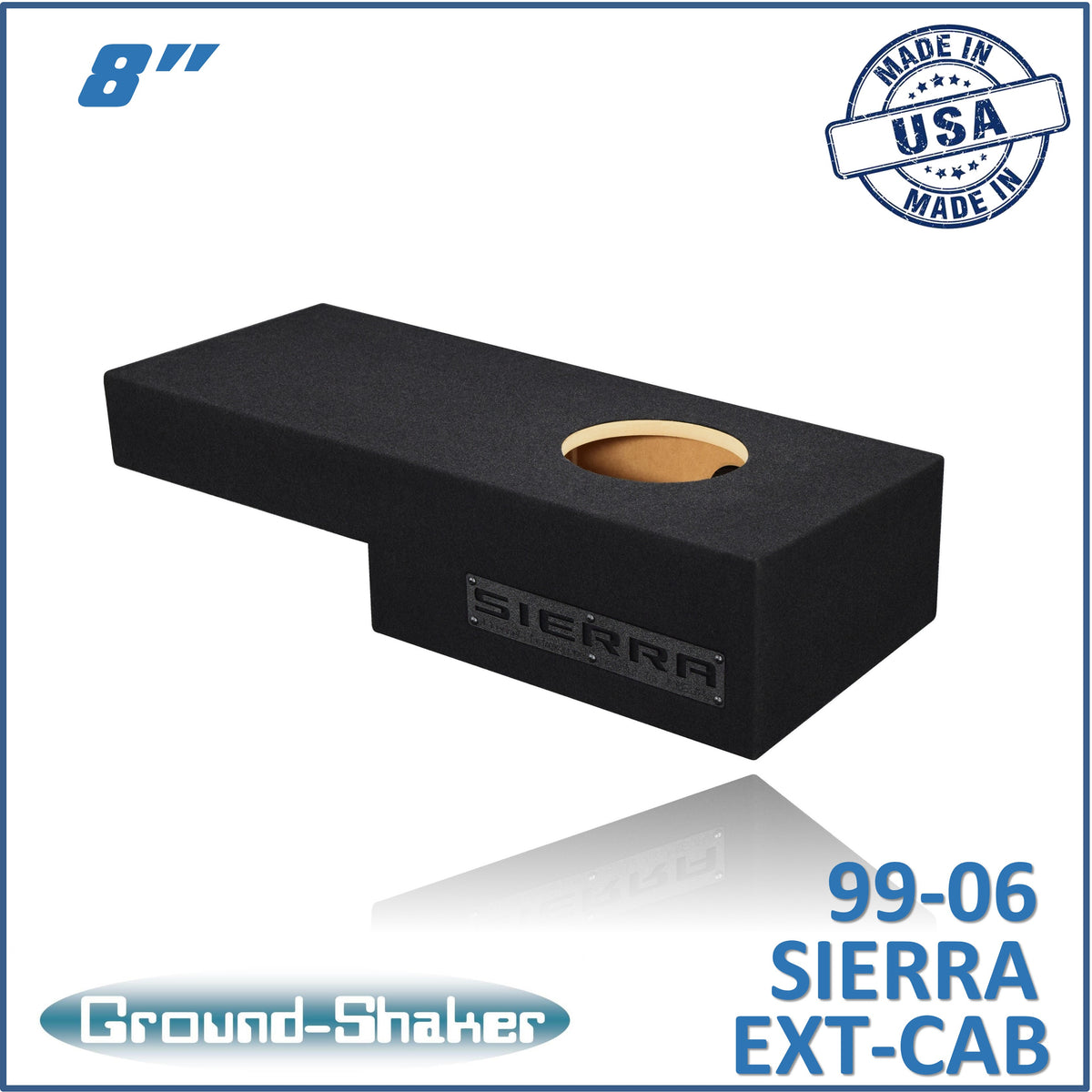 Ground Shaker GS-NGM18B subwoofer enclosure for Fits 99–06 GMC Sierra Extended Cab