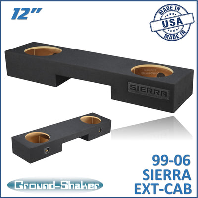 Ground Shaker GS-NGM212B subwoofer enclosure for Fits 99–06 GMC Sierra Extended Cab