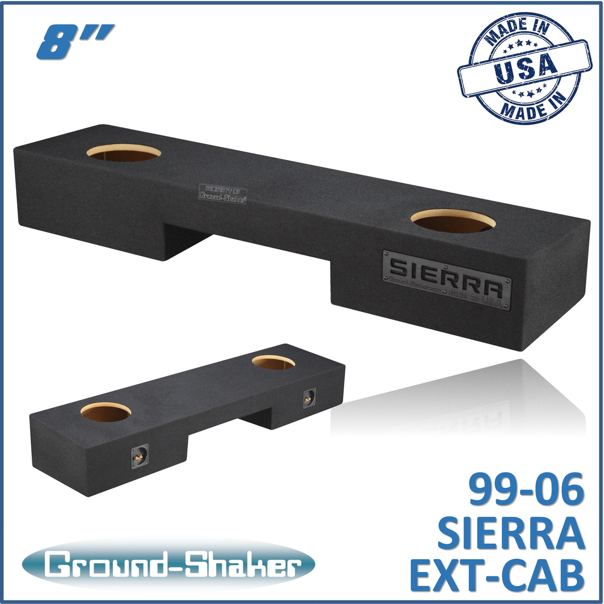 Ground Shaker GS-NGM28B subwoofer enclosure for Fits 99–06 GMC Sierra Extended Cab