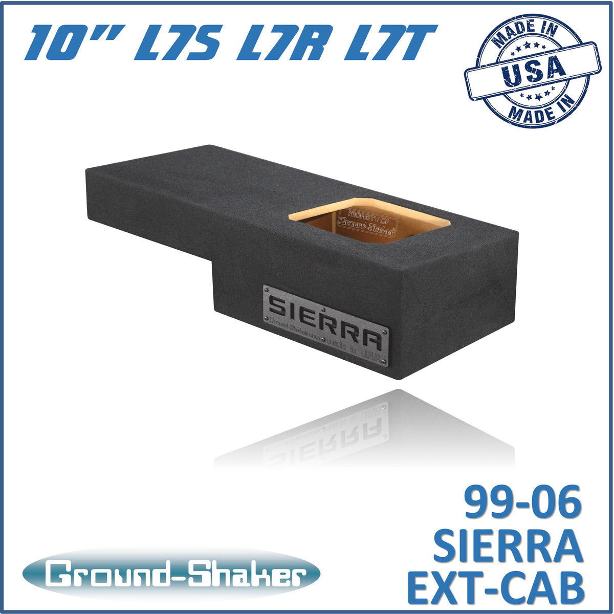 Ground Shaker GS-NGMKK110B subwoofer enclosure for Fits 99–06 GMC Sierra Extended Cab