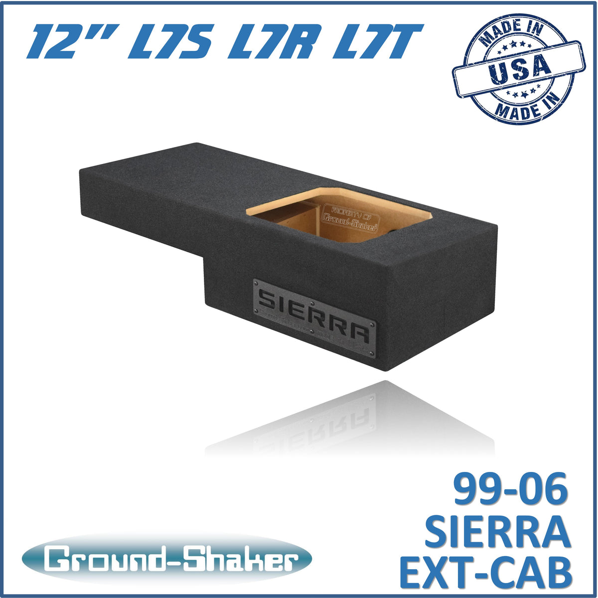Ground Shaker GS-NGMKK112B subwoofer enclosure for Fits 99–06 GMC Sierra Extended Cab