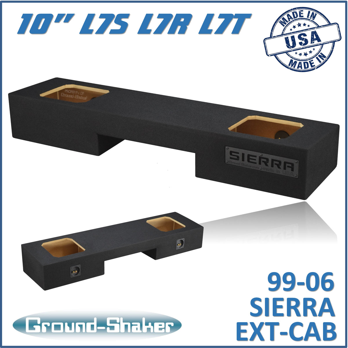 Ground Shaker GS-NGMKK210B subwoofer enclosure for Fits 99–06 GMC Sierra Extended Cab