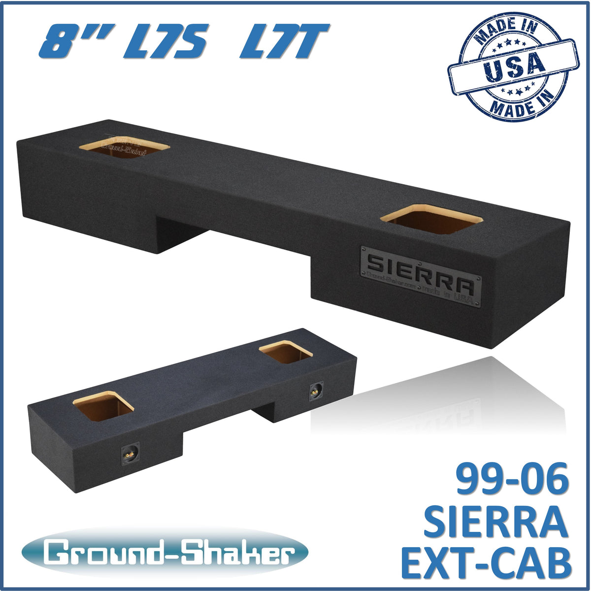 Ground Shaker GS-NGMKK28B subwoofer enclosure for Fits 99–06 GMC Sierra Extended Cab