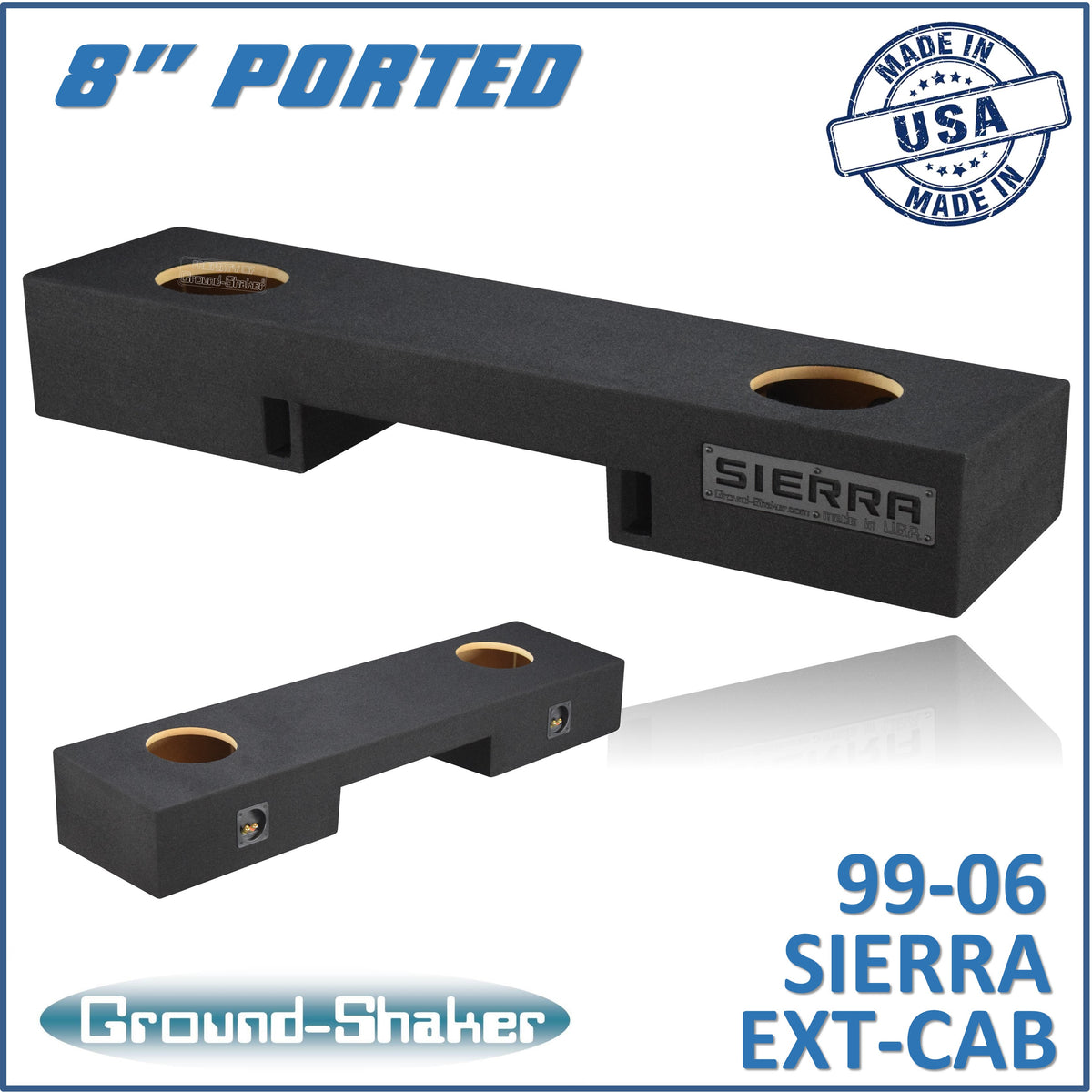 Ground Shaker GS-NGMP28B subwoofer enclosure for Fits 99–06 GMC Sierra Extended Cab